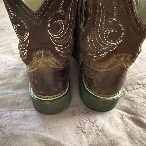 Ariat Fatbaby Brown Leather Cowboy Boots - Picture 3 of 6